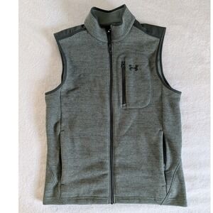 Under Armour Men's Expanse Specialist Fleece Vest Sz‎ Med Green Zipper Pockets